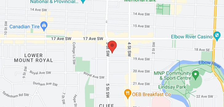 map of 205 545 18 Avenue SW